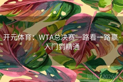 开元体育：WTA总决赛一路看一路赢·入门到精通